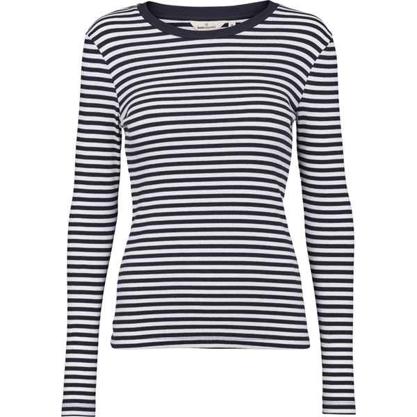 Basic Apparel Ludmilla LS Tee -Sky Captain / Bright White